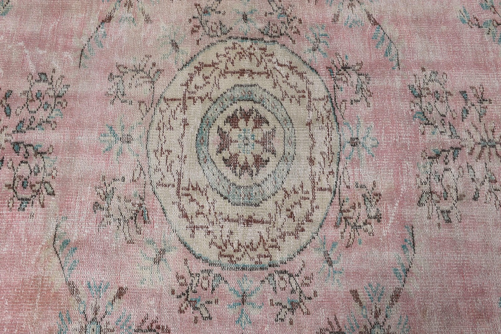 Turkish Area Rug 3,5×8,7 ft (107×264 cm), Pink Oriental Vintage Rug