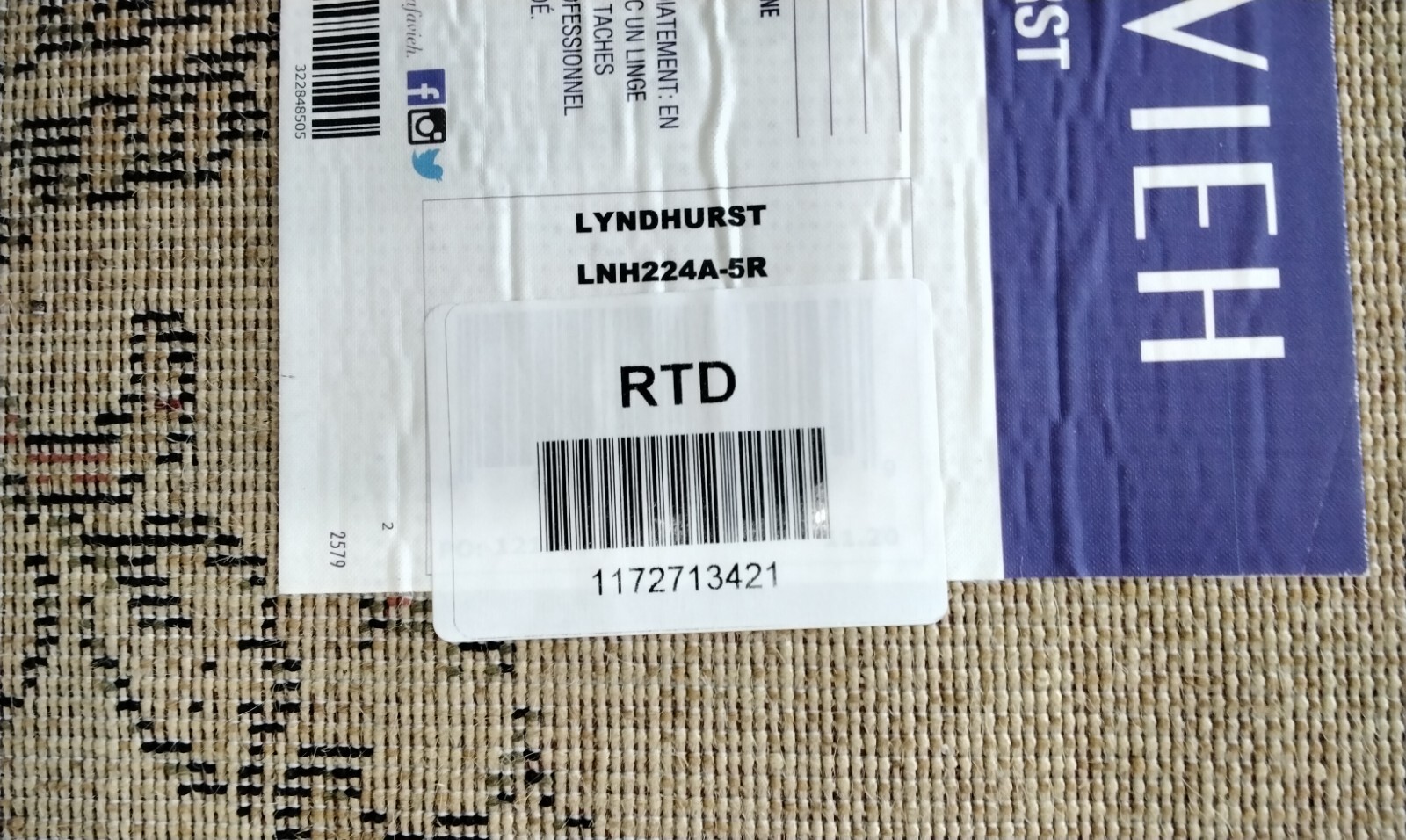 MULTI 5′-3″ X 5′-3″ Round Back Stain Rug, Reduced Price 1172713421 LNH224A-5