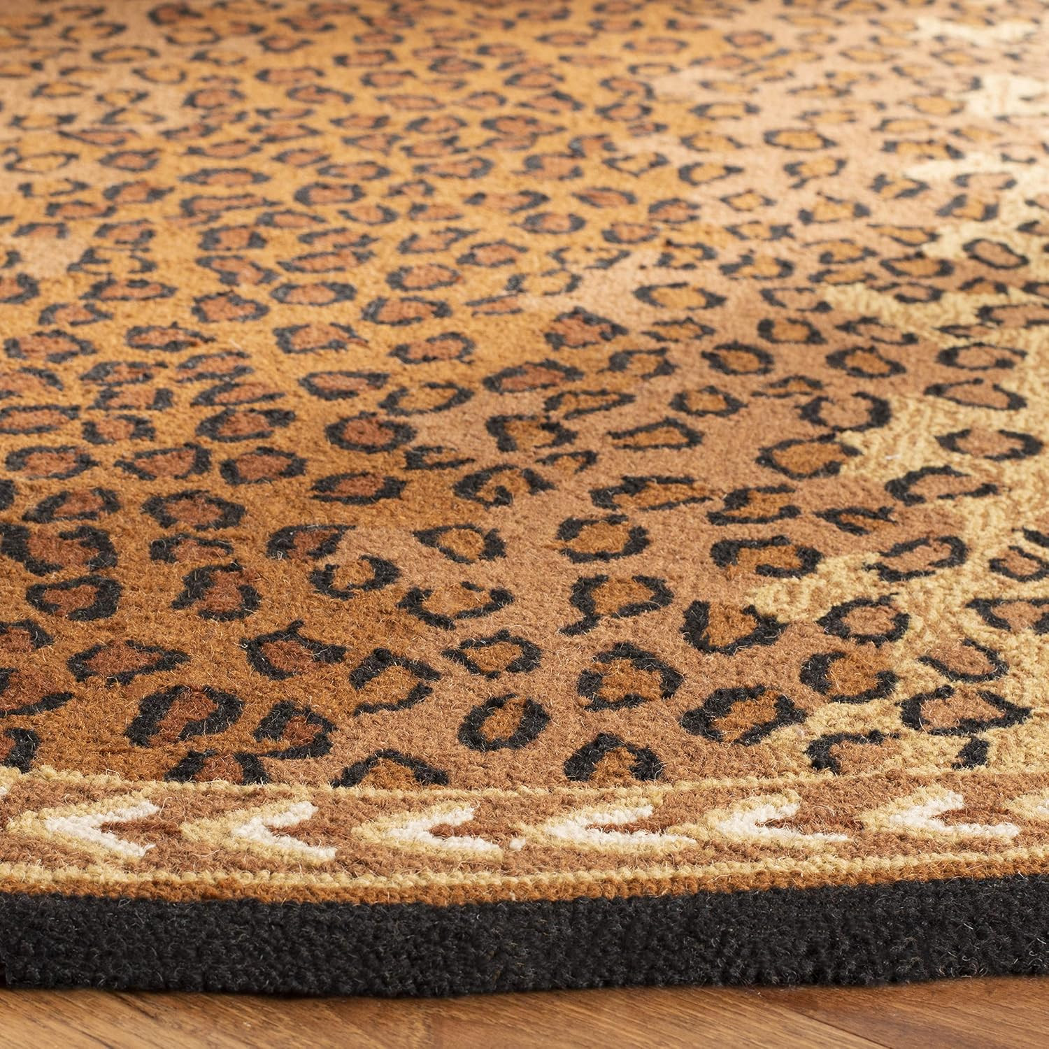 SAFAVIEH Chelsea Collection Area Rug – 7’6″ X 9’6″ Oval, Black & Brown, Hand-Hoo