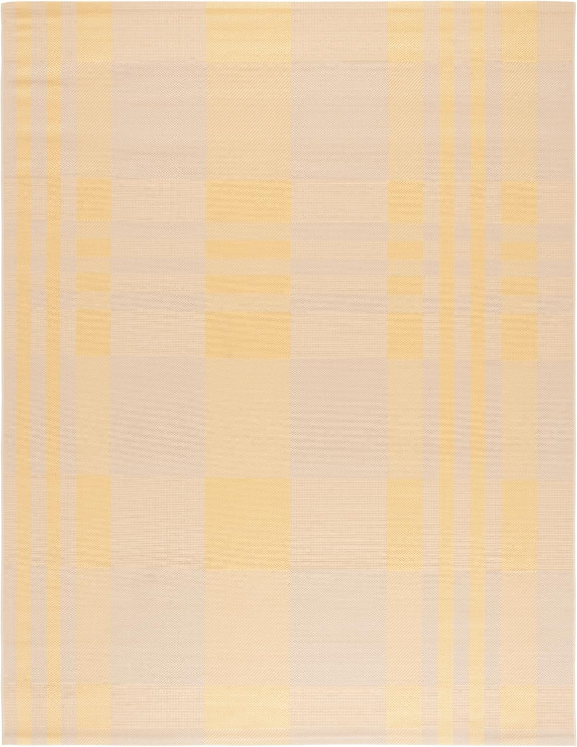 SAFAVIEH Courtyard Collection 9′ X 12′ Gold/Beige CY6201 Plaid Indoor/-Outdoor W