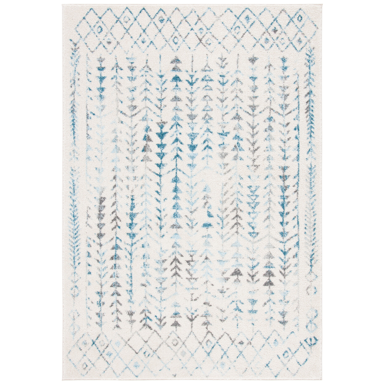SAFAVIEH Tulum Collection TUL262C Ivory / Turquoise Rug