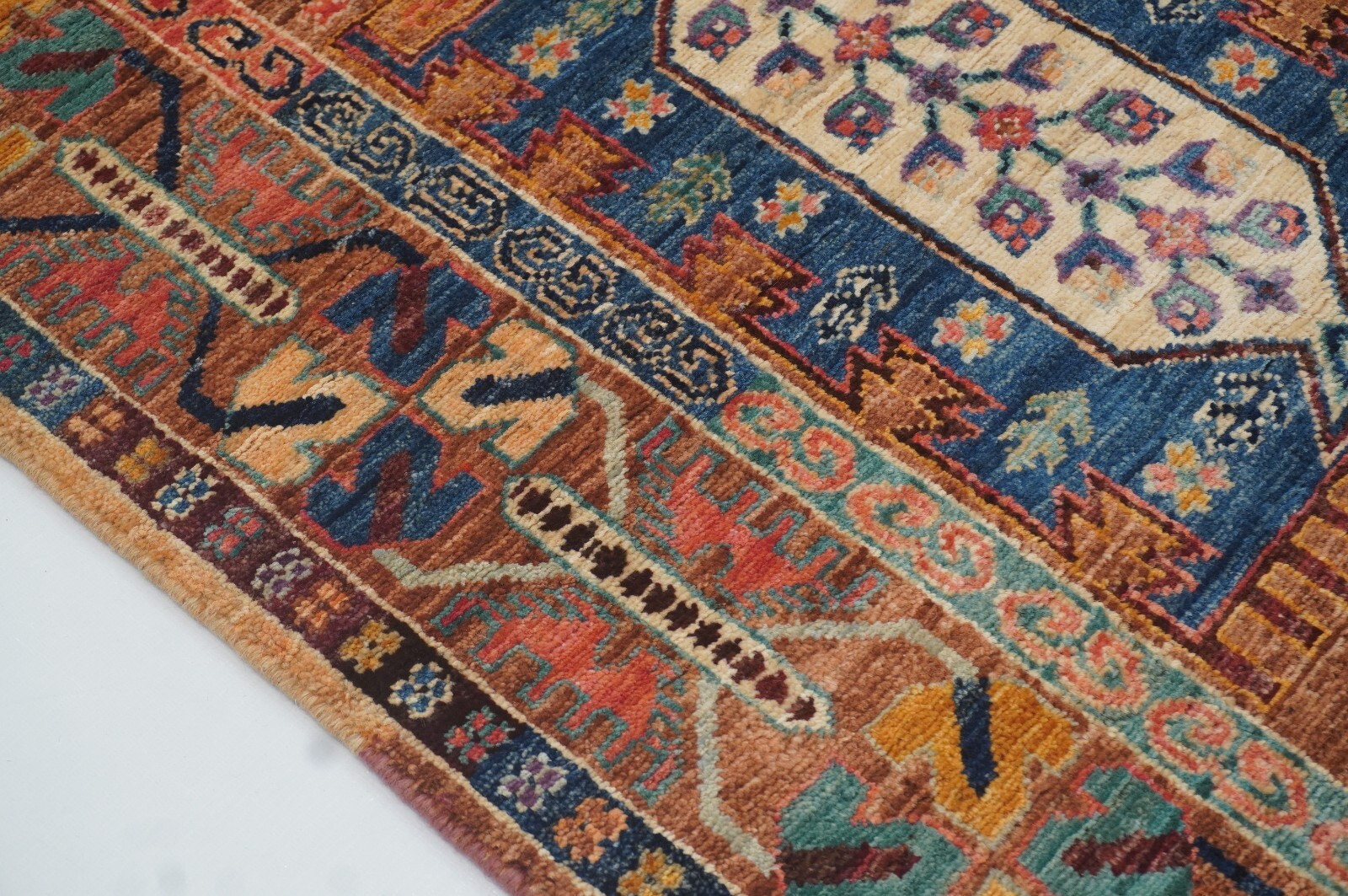 5×7 ft Brown Afghan Hand Knotted Veg dyes Wool Tribal Area Rug