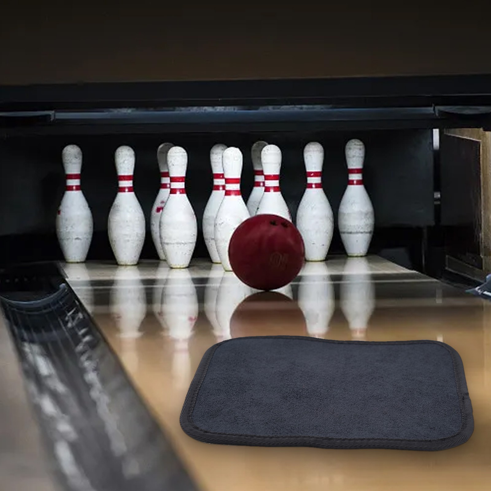 Bowling Ball Towel Cleaner Towel Anti-slip Black+Grey Epoxy Microfiber