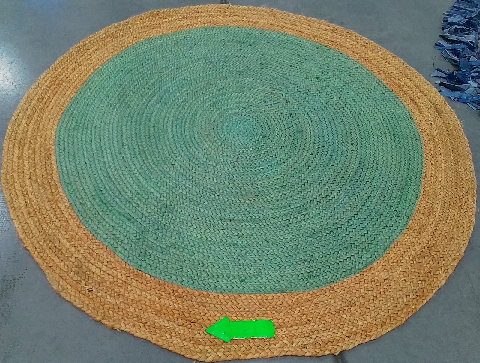 AQUA/NATURAL 5′-0″ x 5′-0″ Broken Thread Rug, Reduced Price 1172800682 NF801A-5R