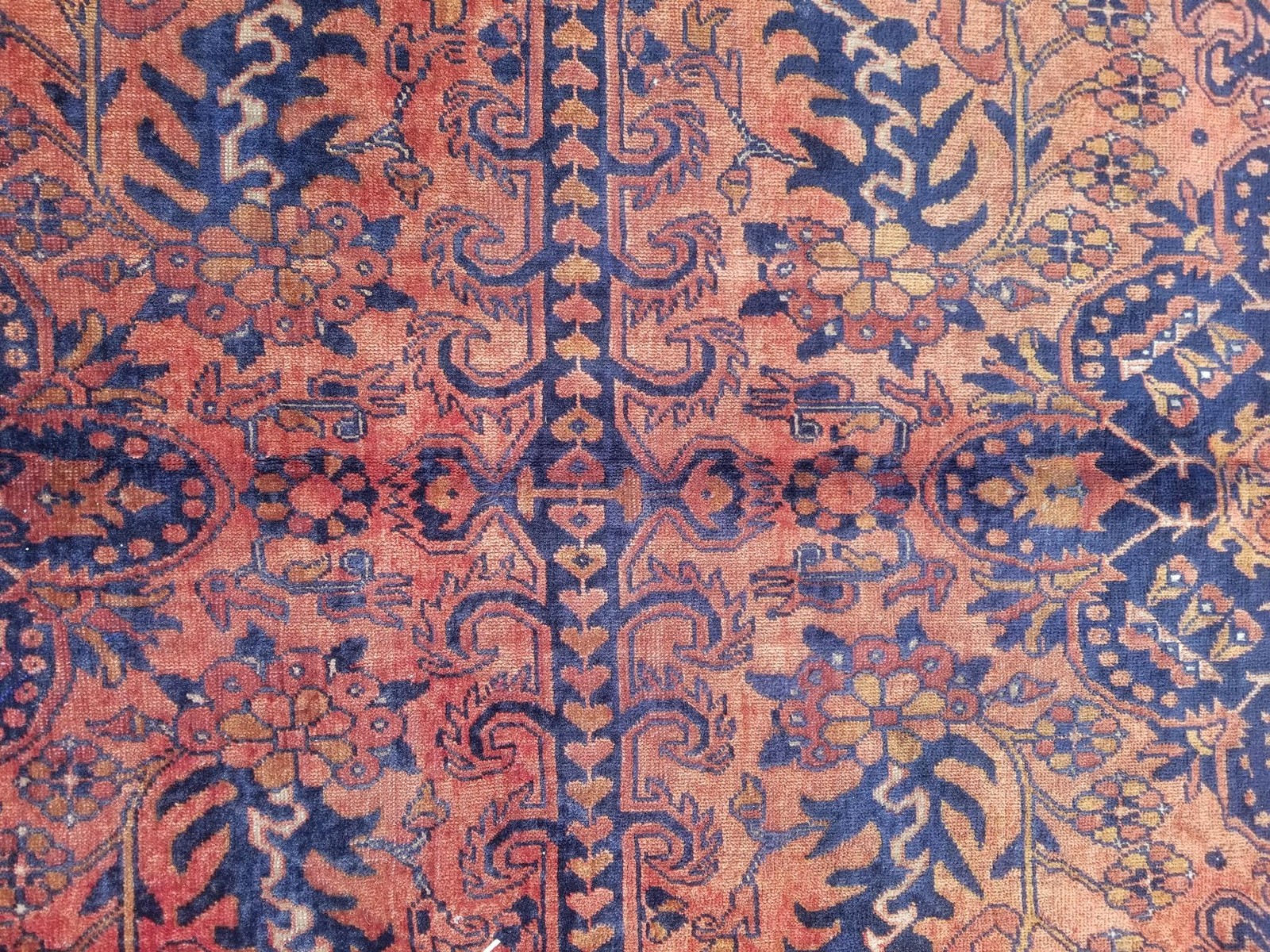 Vintage Traditional Handmade Oriental Wool Multicolor Rug 9.2 x 6.7ft