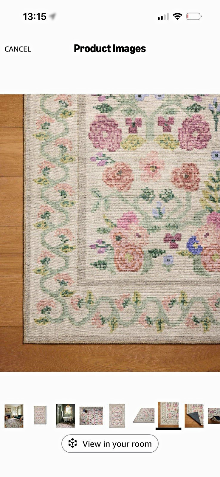 Traditional Turkish Area Rug 5 x 7 ft Rectangle Beige Pink Green Purple Blue