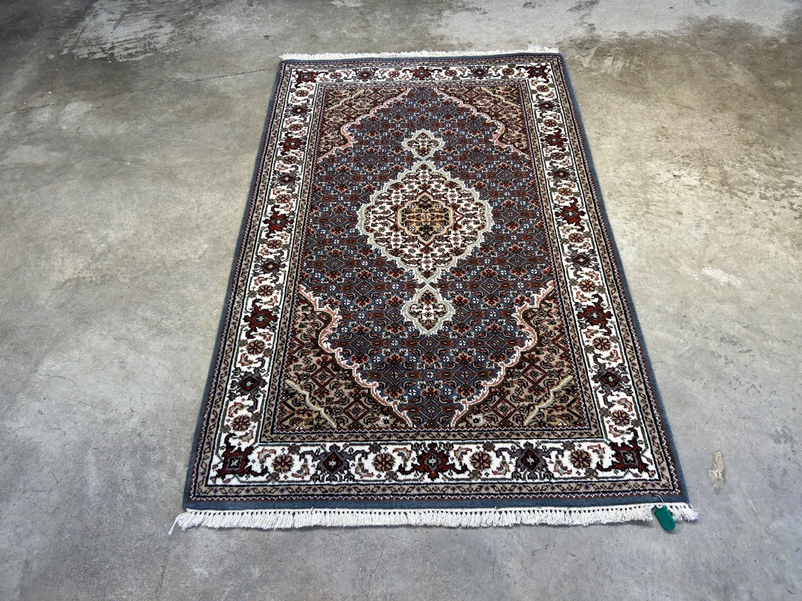3’1″x4’10” Hand-Knotted Wool & Silk Pile Tabrize Mahi Rug