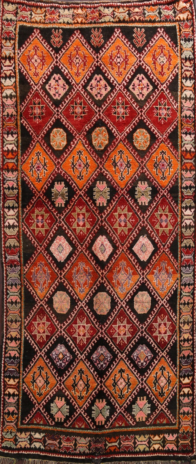 Vintage Geometric Tribal Moroccan Oriental Area Rug Handmade Wool Carpet 6×11 ft