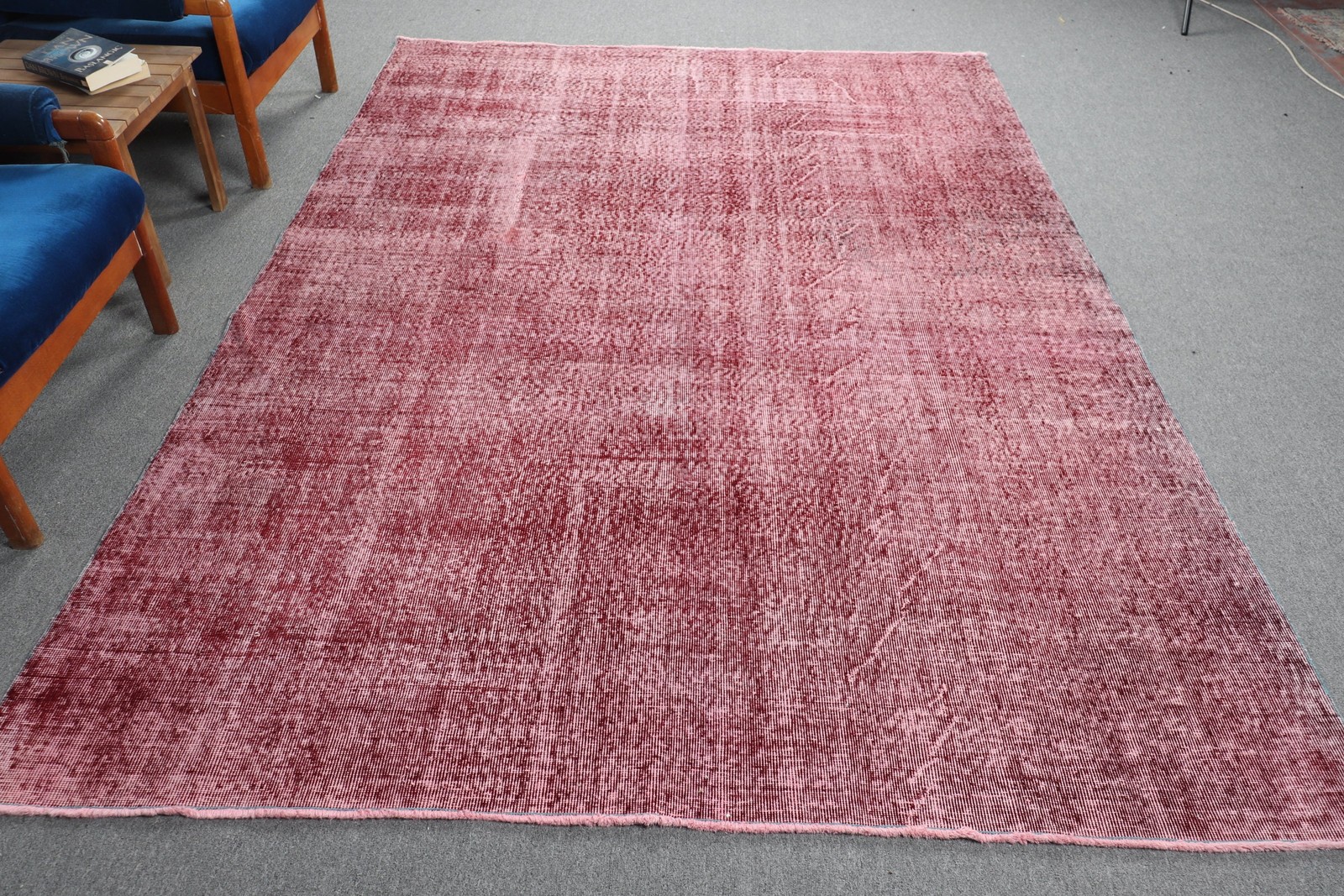 6,6×9,4 ft Turkish Rug, Rug Rug, Red Polka dot Rug Wool
