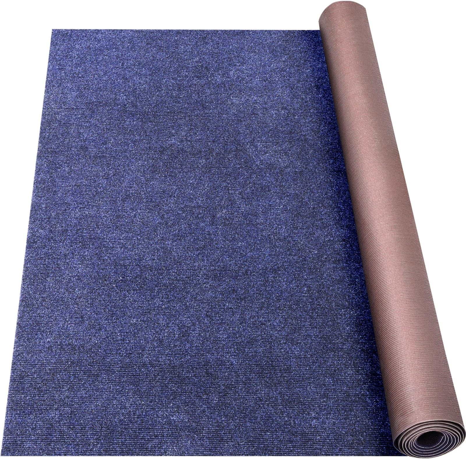 Grefinity Marine Carpet,6 FT x 10 FT Deep Blue Indoor Outdoor Carpet 0.2″ Thi…