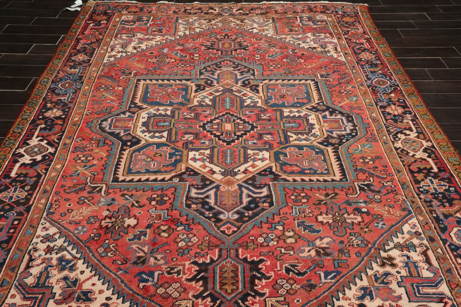 7’6″ x 11’1″ Early 20th century Antique Hand Knotted Wool Oriental Area Rug