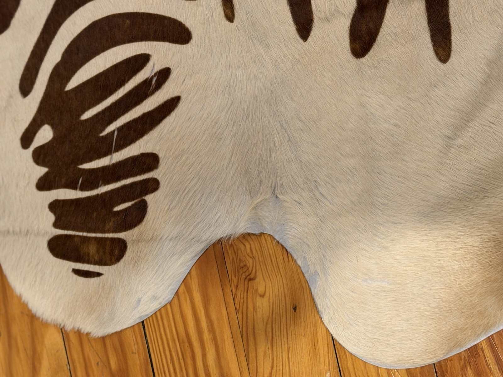 Linon Zebra Print On Cowhide Rug 77” X 30” Brazil EUC