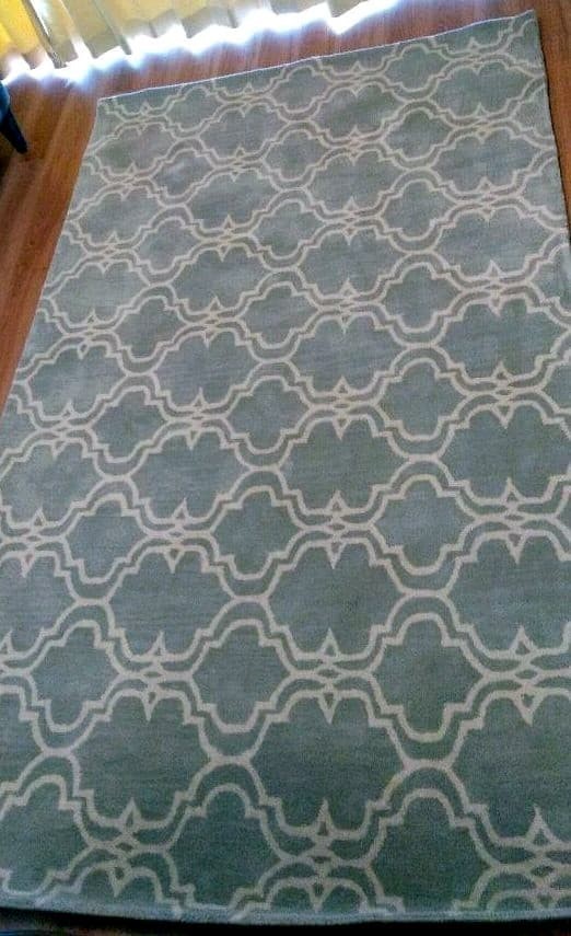 Pottery Barn Wool Scroll Tile Rug 1 Blue 59.8×96.0″/152×244cm Interior