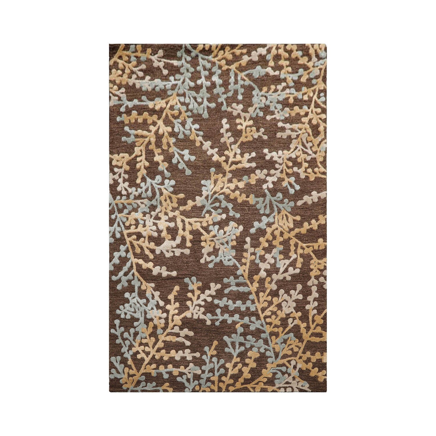 Karastan Handmade Wool & Art Silk Transitional Oriental Area Rug Brown 5′ x 8′
