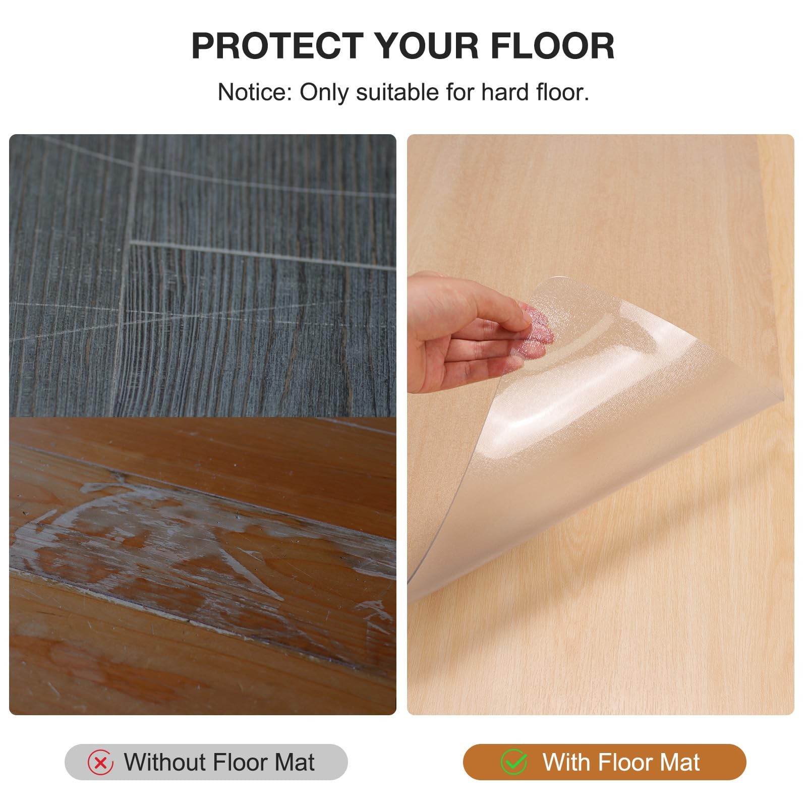 Mymeely Floor Mat for Home, 5’x7′ Upgraded Clear Area Rug for Dining Room, No…