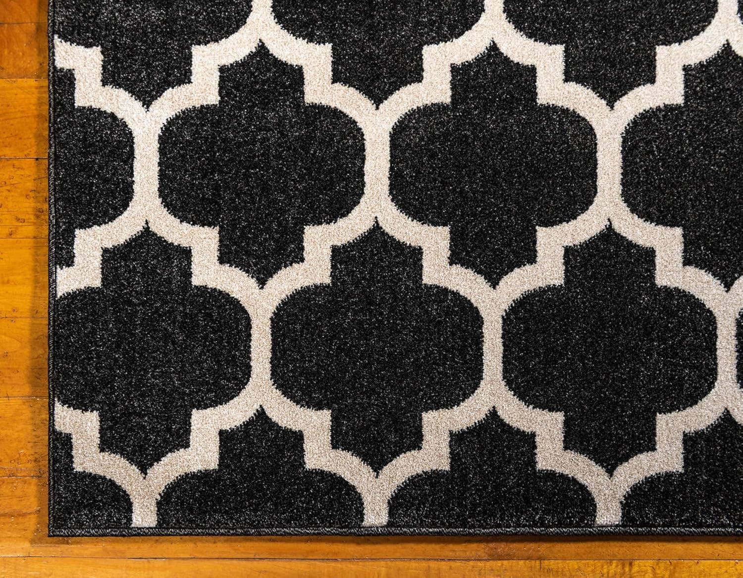Stylish Trellis Area Rug – Philadelphia 10′ x 13′ Black/Beige