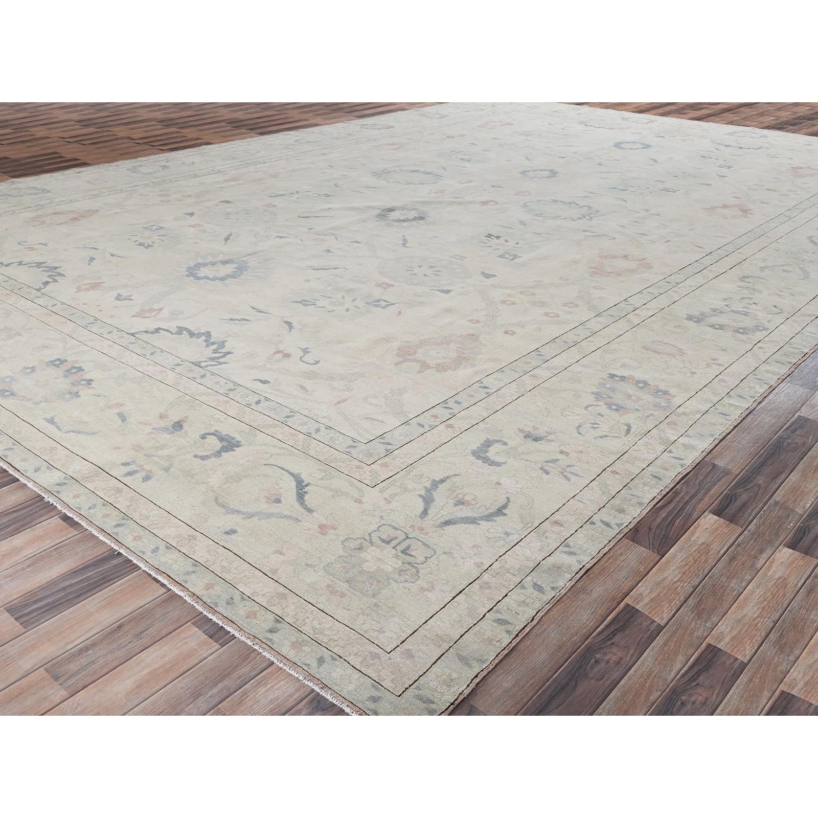 13’5″x19’3″ Ivory Vintage Egyptian Wool Hand Knotted Oversized Oriental Rug 2537