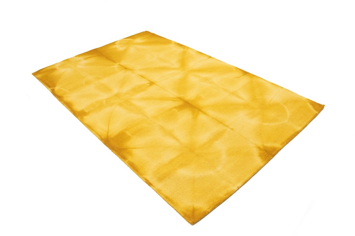 Contemporary Golden Yellow Tie-Dye Abstract 5X8 Hand-Tufted Modern Rug Carpet