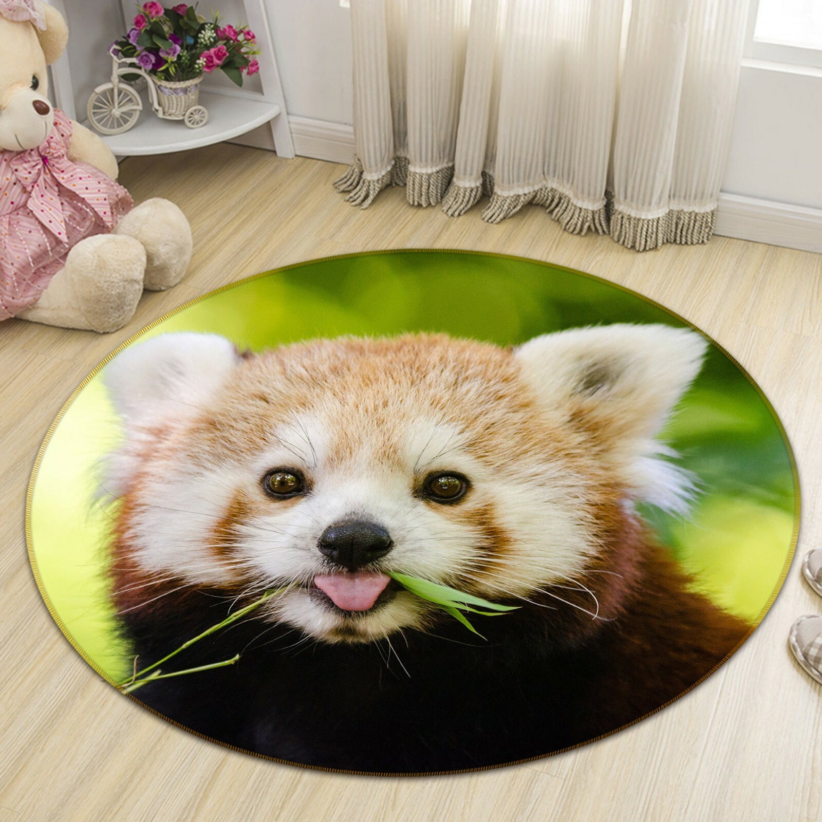 3D Red Panda Tongue B267 Animal Non Slip Rug Mat Elegant Photo Carpet Zoe