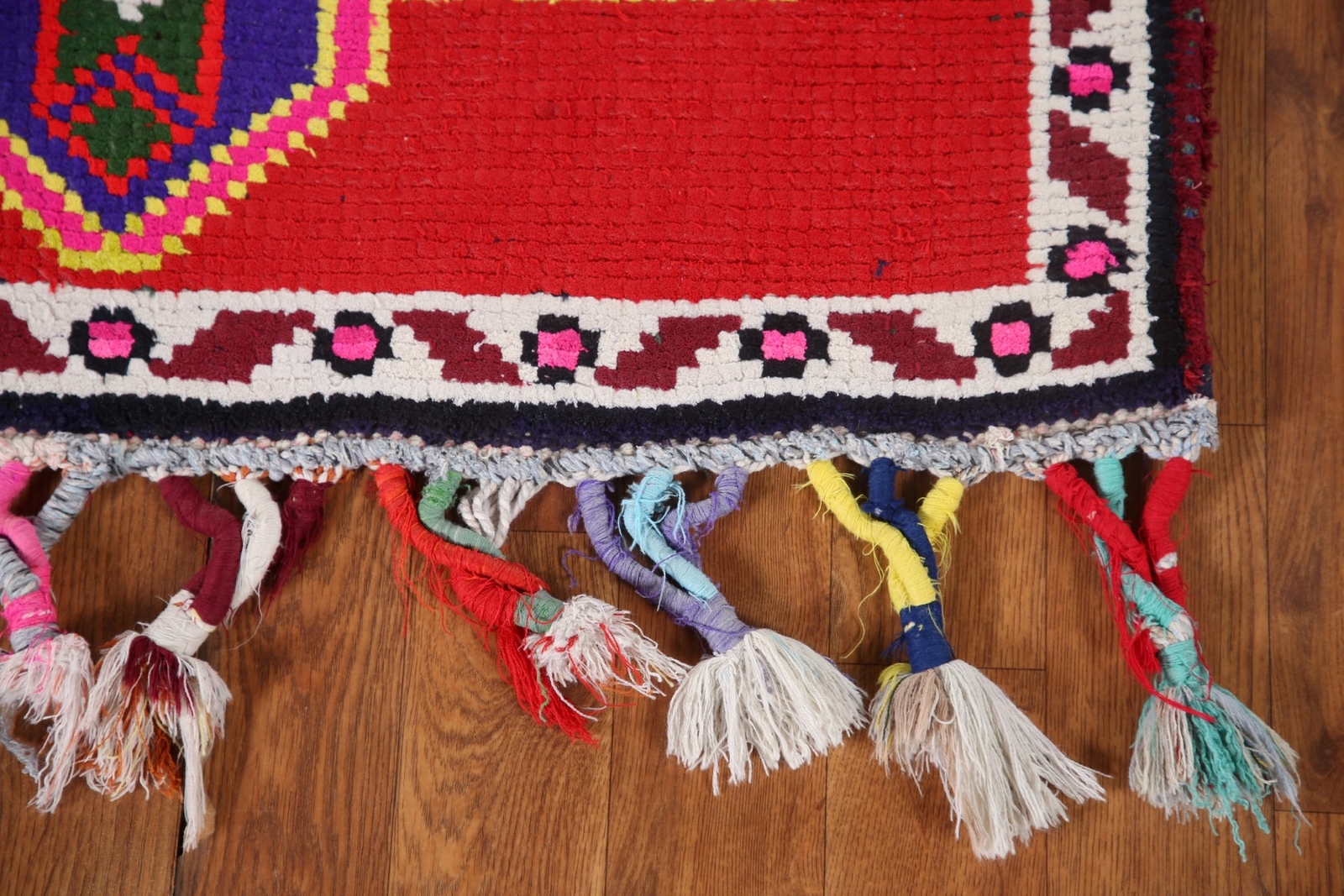 Natural Dye Bohemian Anatolian Turkish 14′ Runner Rug Hand-Knotted Red 3×14 ft