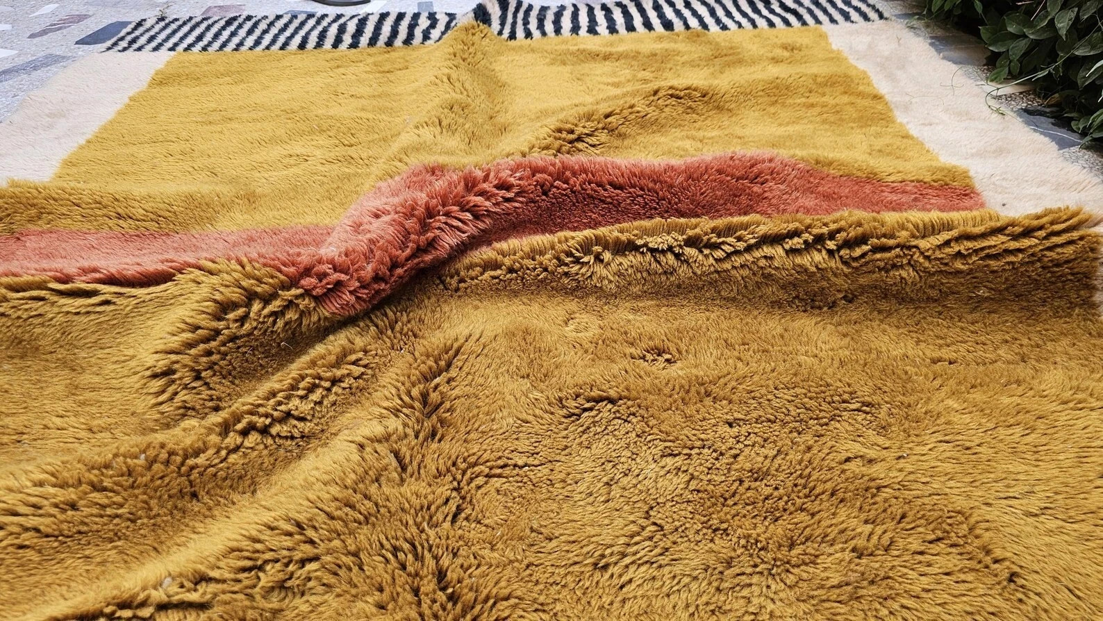 Modern Moroccan Berber Beni Ourain Wool Rug Color Multicolor Design Carpet Rug