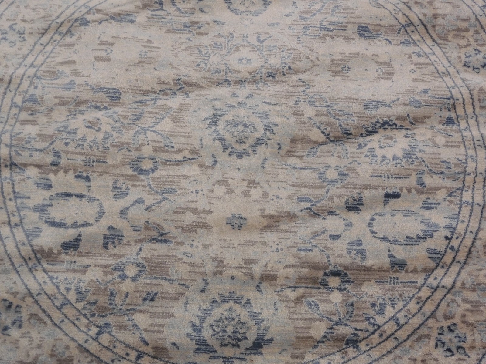 BLUE 5′ X 5′ Round Damaged Binding Rug, Reduced Price 1172614502 ARC670A-5R
