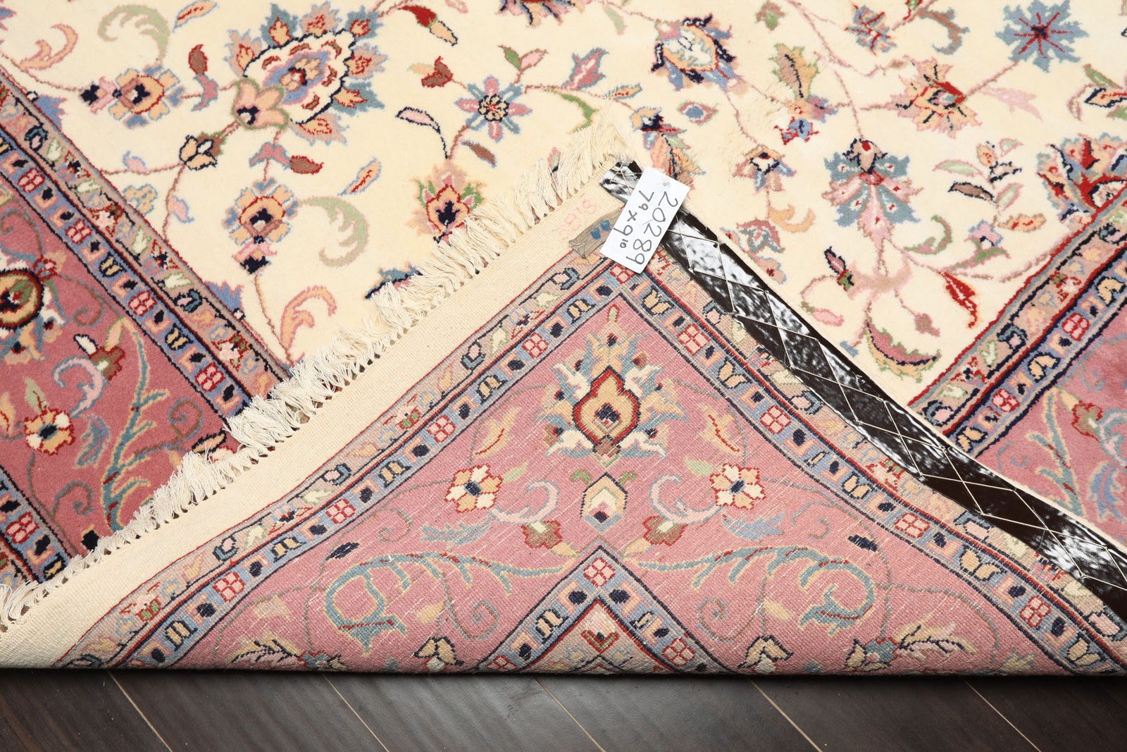 7’9”x9’10” Hand Knotted Wool Ivory Indo Kashaan Plush Pile Velvety Soft Rug