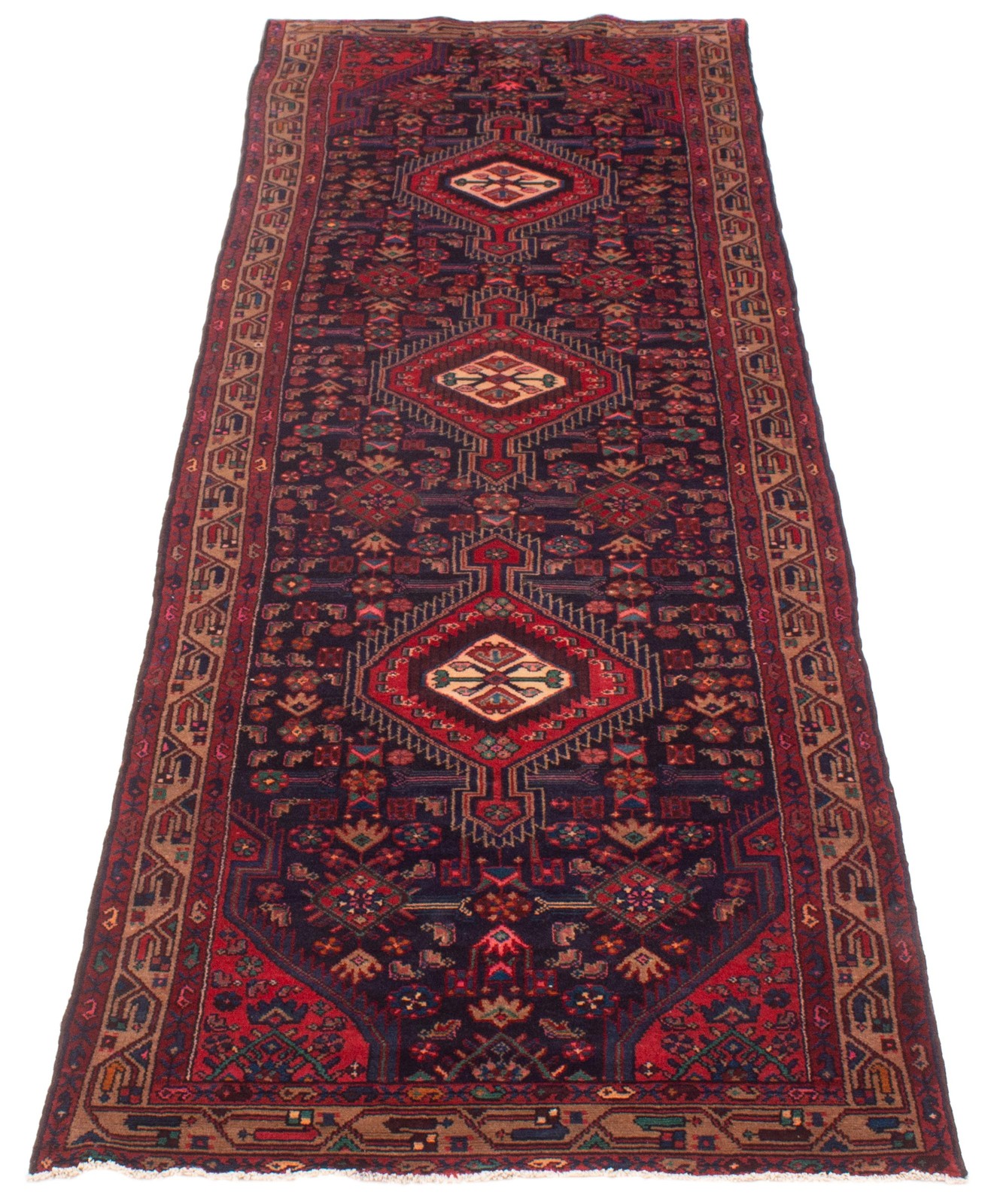 3’8″ x 12’6″ Vintage Hand-knotted Runner Rug Traditional Oriental Wool Carpet