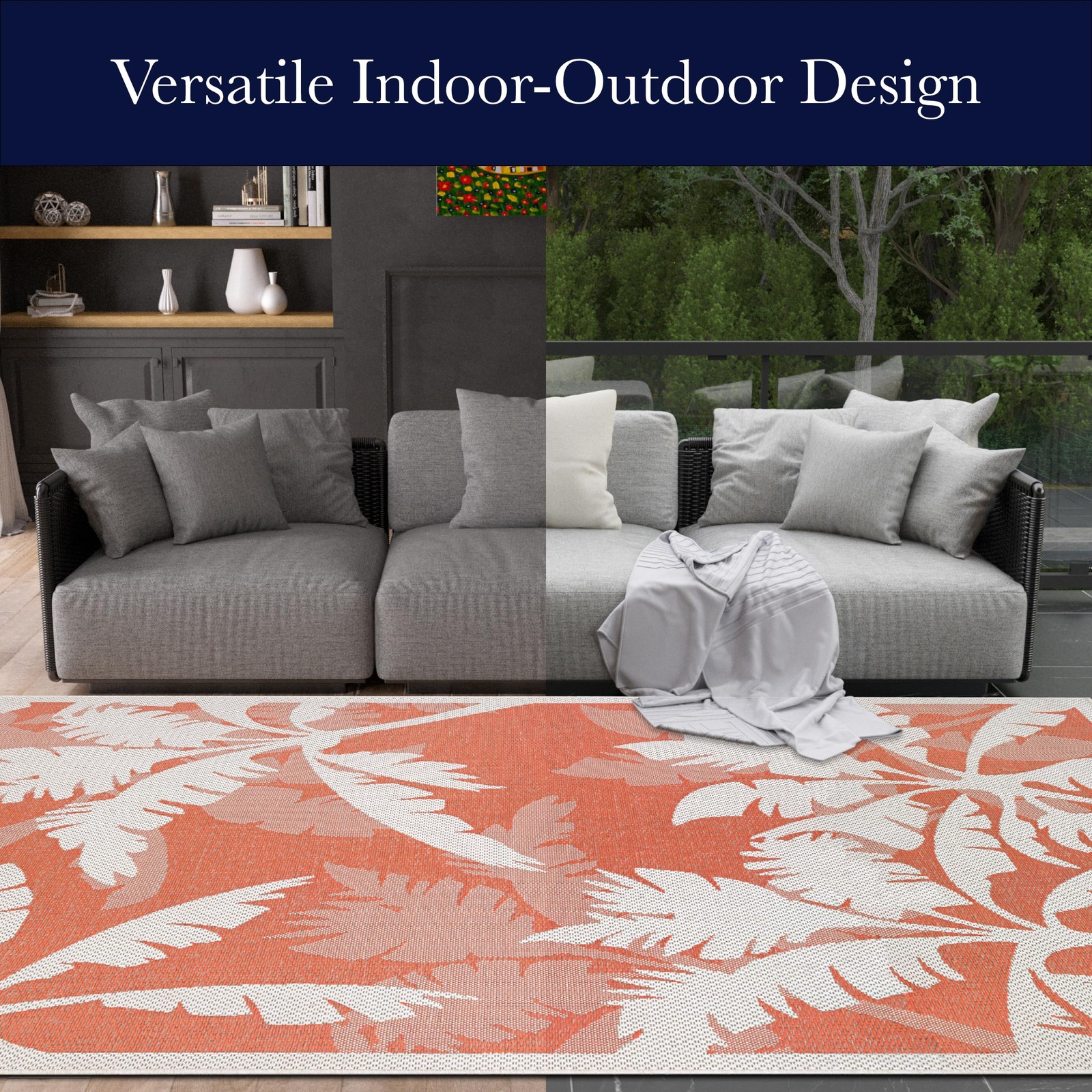 Couristan Monaco Indoor Outdoor Area Rug Flora 39 X 55 In Ivory Hose Washable