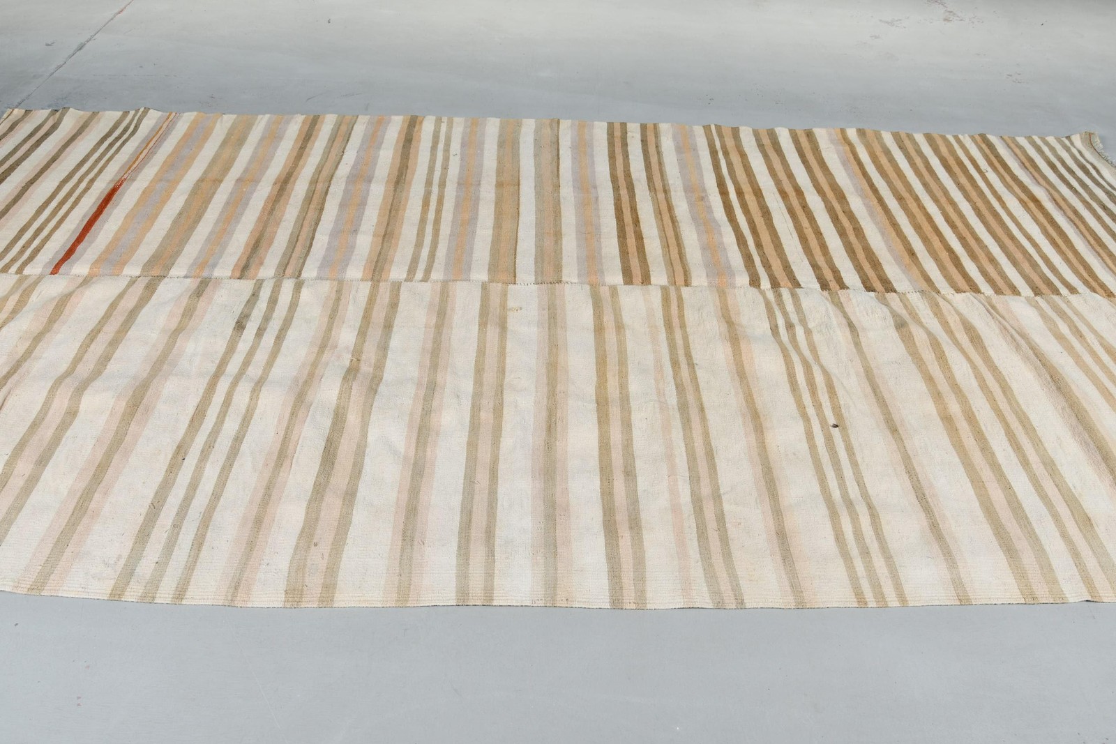 Turkish Rug, 5,7×12,2 ft Vintage Rug, White Brown Floral Wool Rug