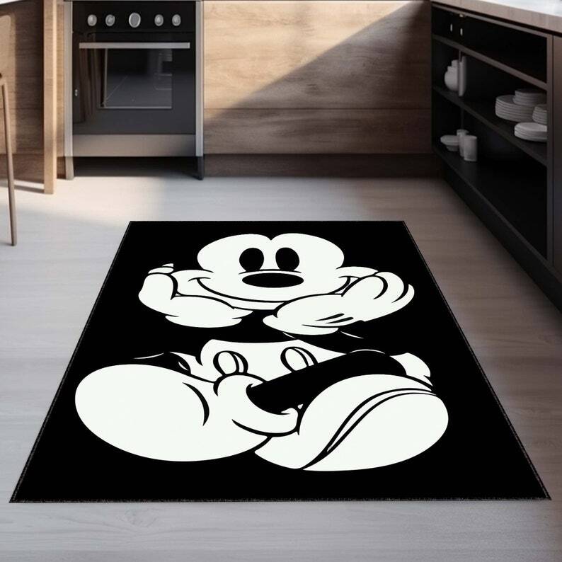 Mickey Rug, Mouse rug, Cartoon theme rug, Kids room rug, Birthday gift