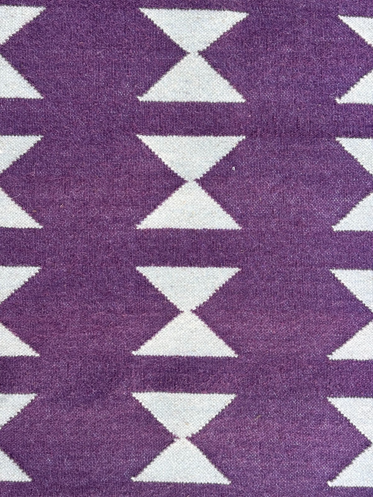 Geometric Boho Dhurrie Rug 2×3 ft (24×36 in / 61×91 cm) Handwoven Wool Cotton