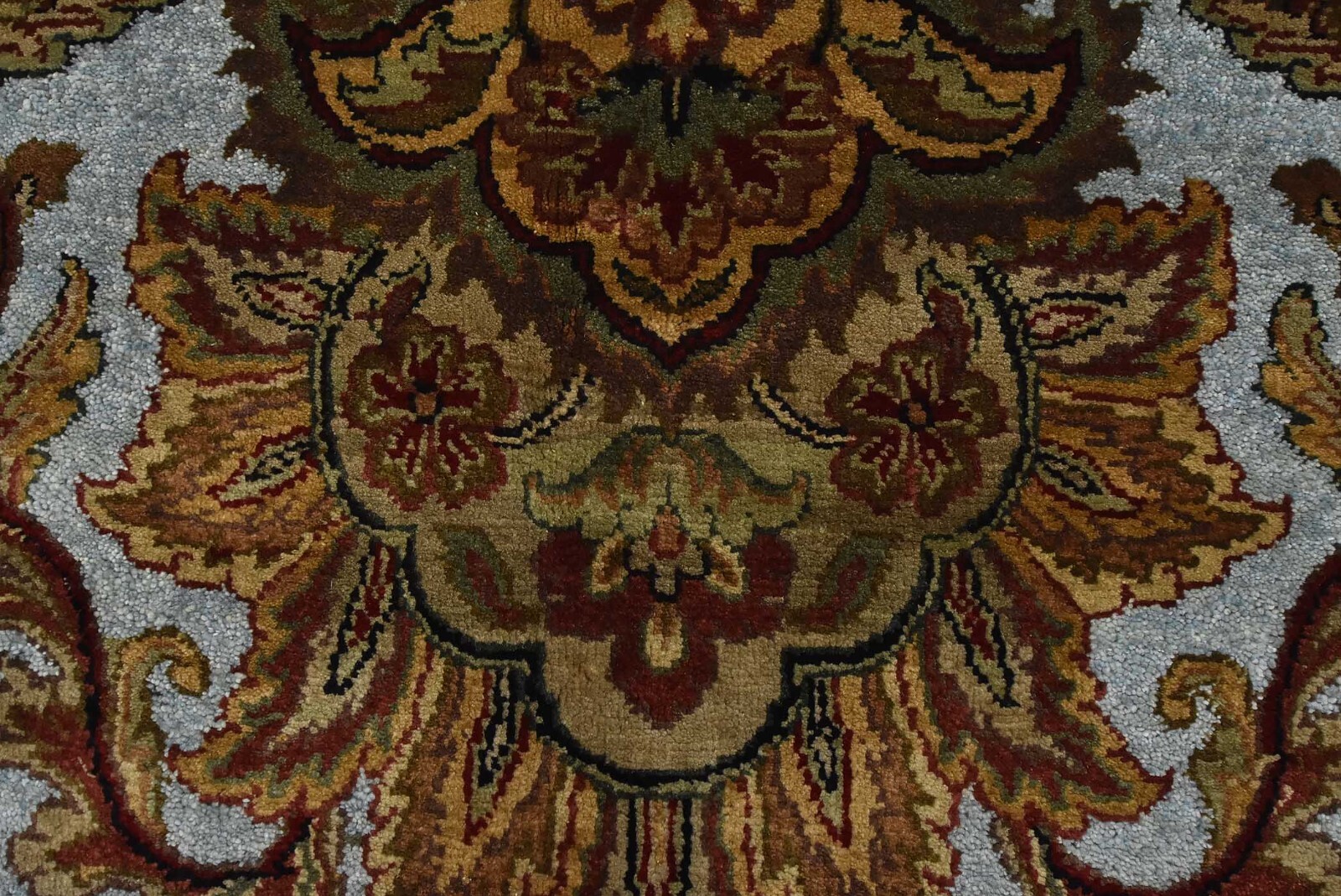 Agra Rug 8’1” x 10’8” Blue Wool Traditional Hand-Knotted Oriental Carpet