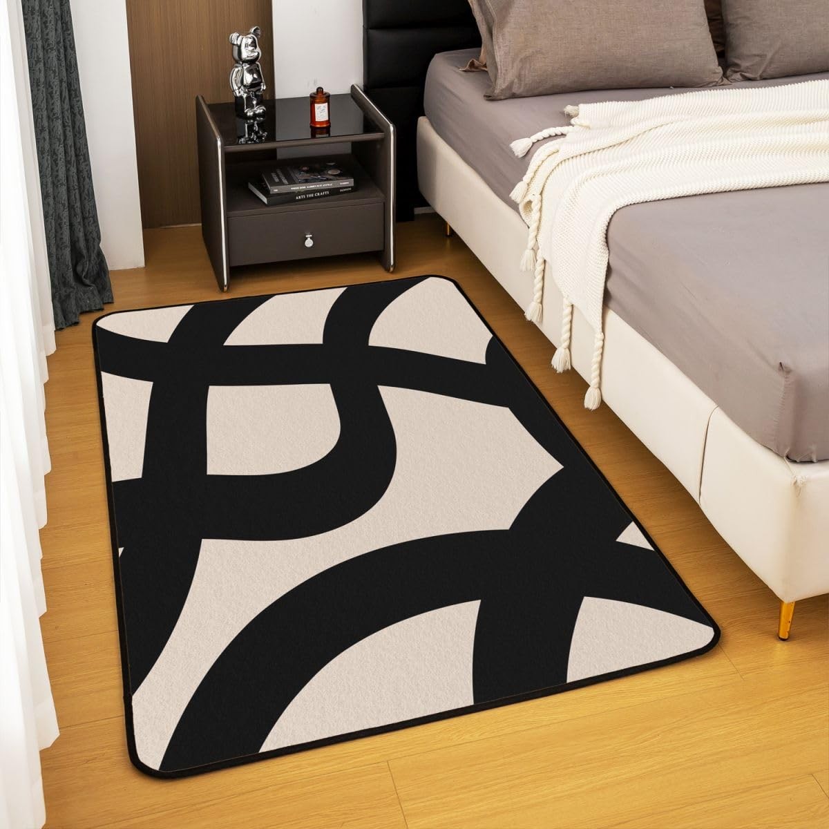 Black and Dark Tan Area Rug Area Rug 5×7 Modern Decorative Carpet Set for Tee…