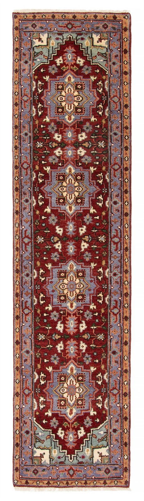 Vintage Hand-knotted Runner Rug 2’5″ x 10’2″ Traditional Oriental Wool Carpet