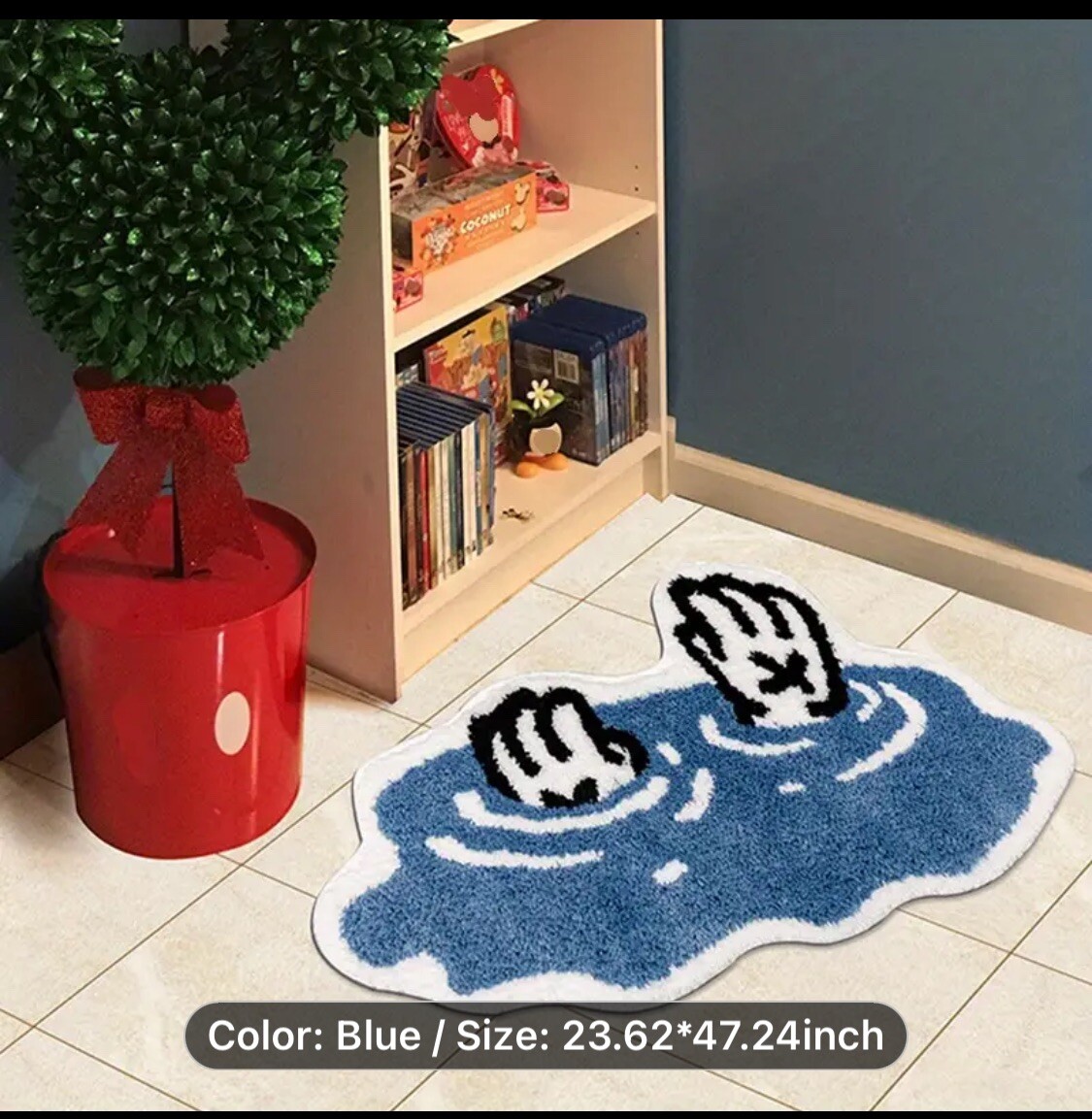Modern Creative Custom Kaws Velvet Area Rug 60cm/23.6in X 120cm 47in. Blue