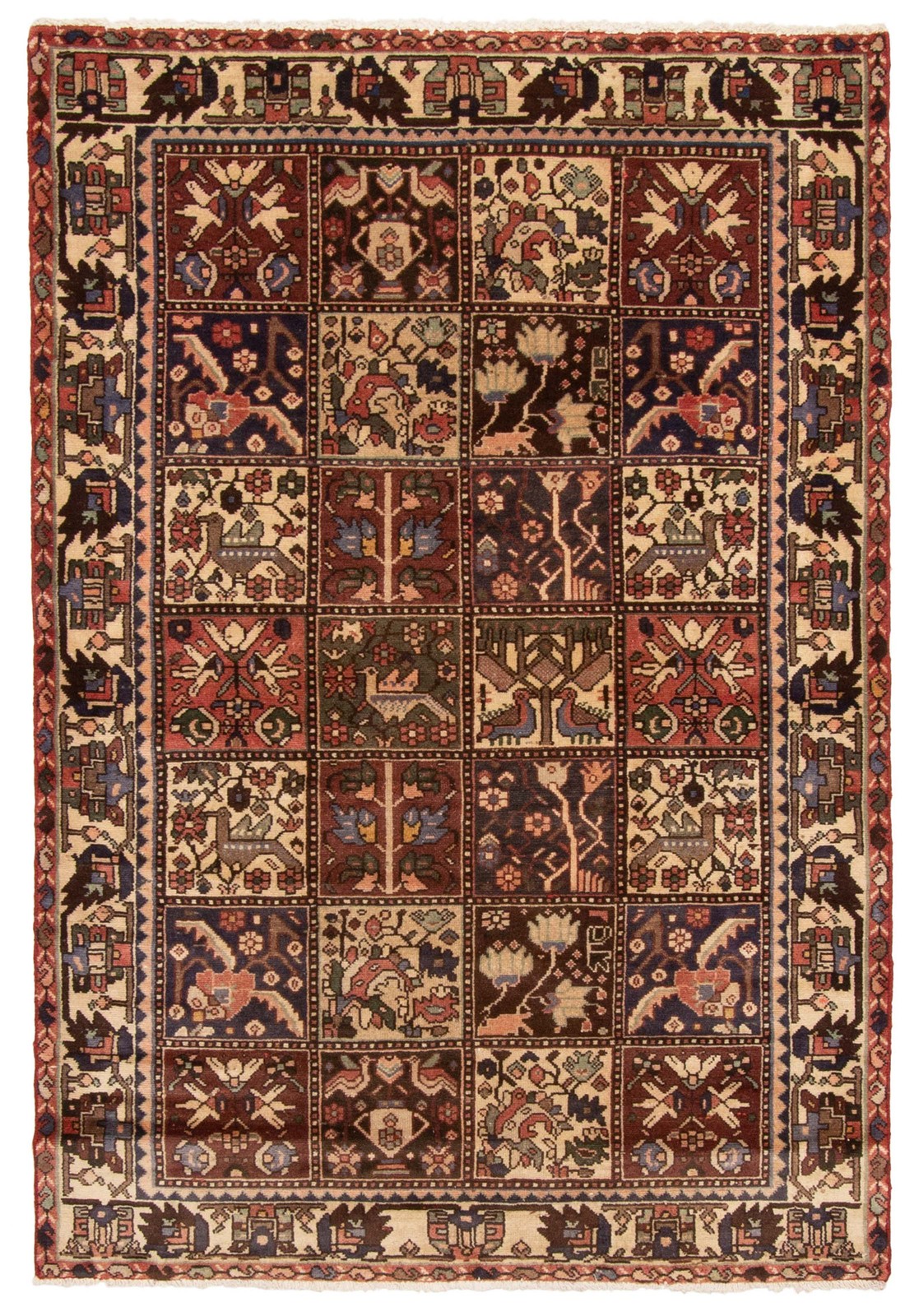 Vintage 4’3″ x 6’3″ Traditional Hand Knotted Vegetable Dye Wool Area Rug