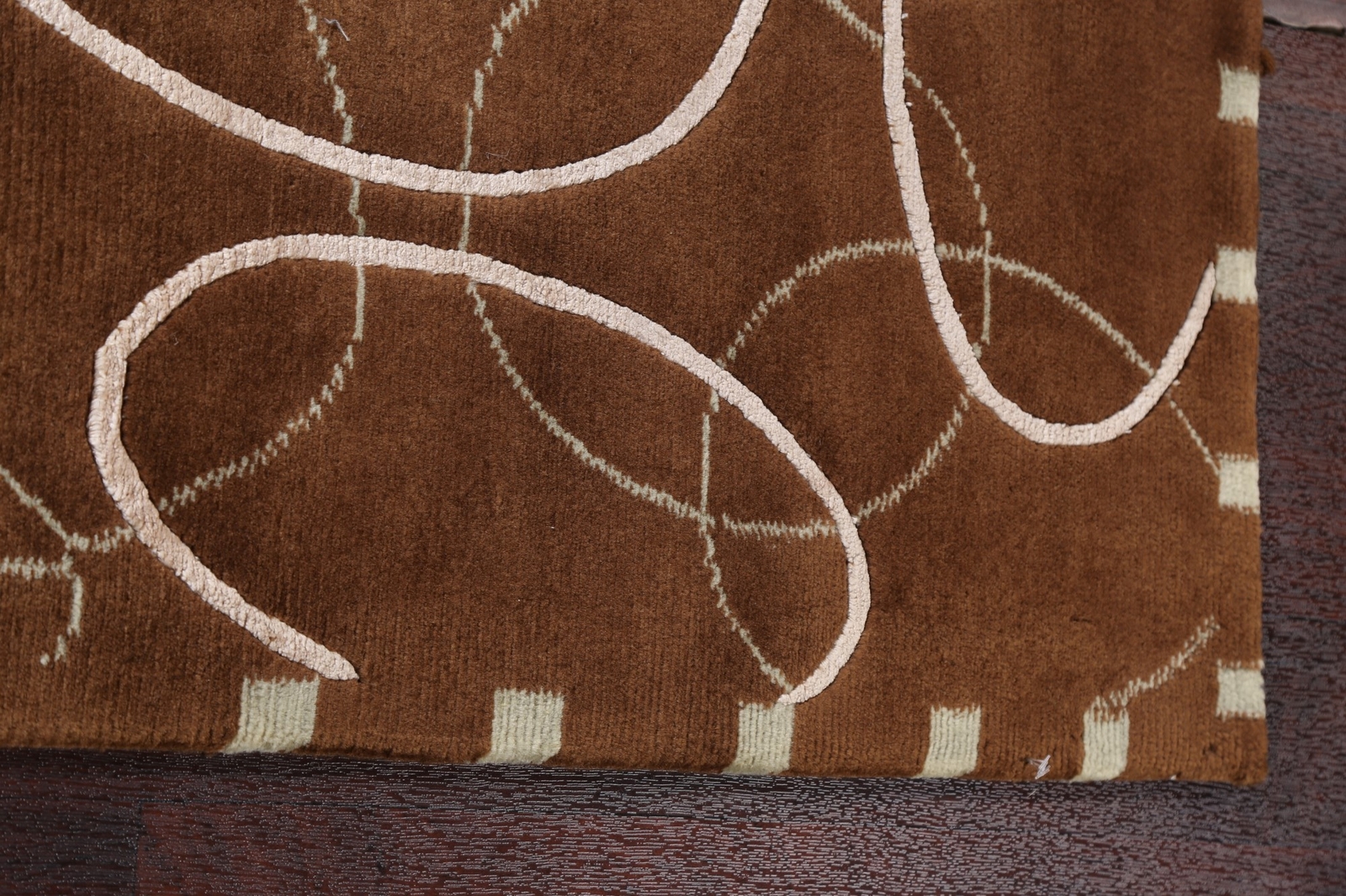 Exquisite Nepalese Wool Rug Bedroom 3×5 ft Brown Carpet