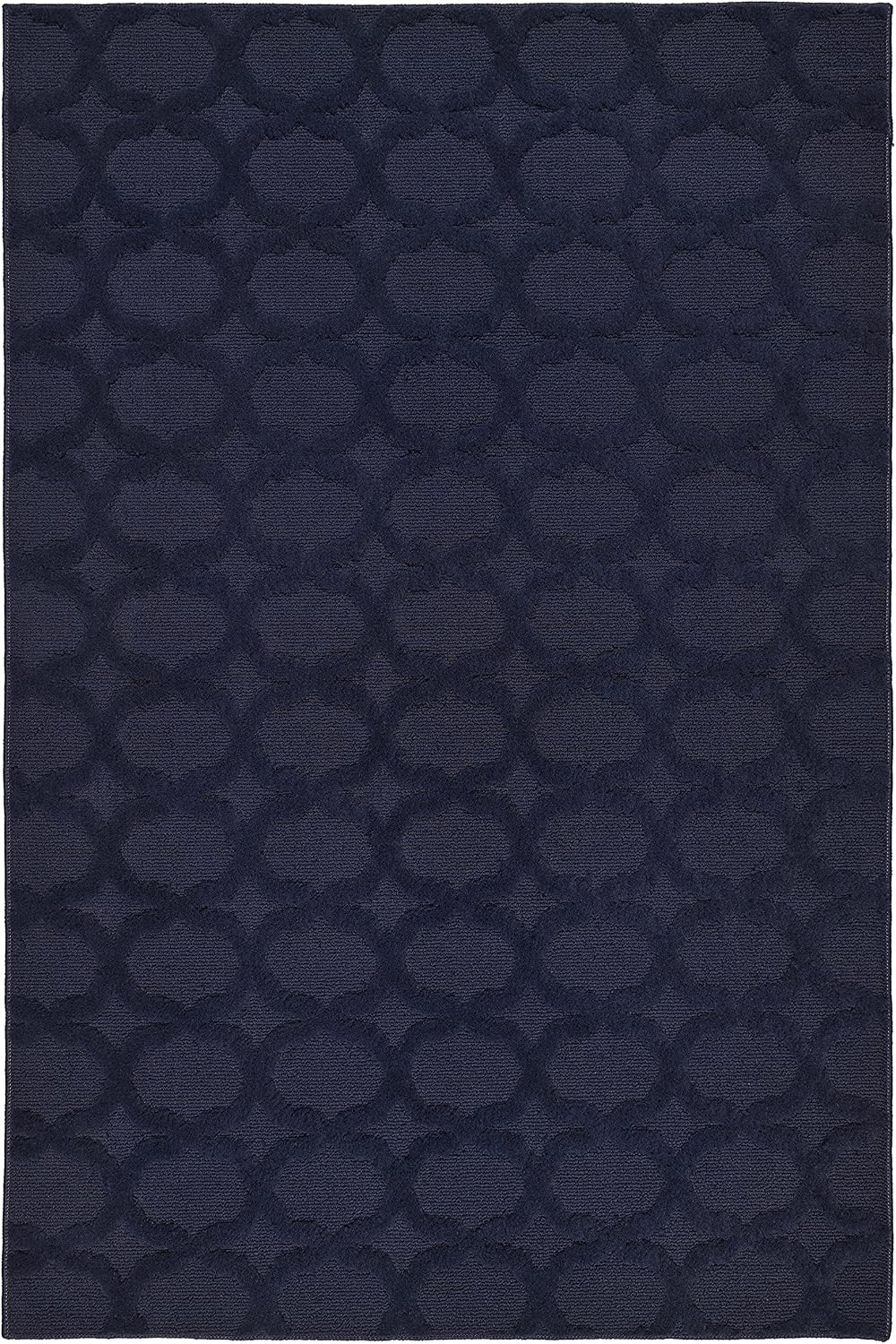 Sparta Non Slip Polypropylene 4 Ft. X 6 Ft. Navy Blue Area Rug- Ideal for Living