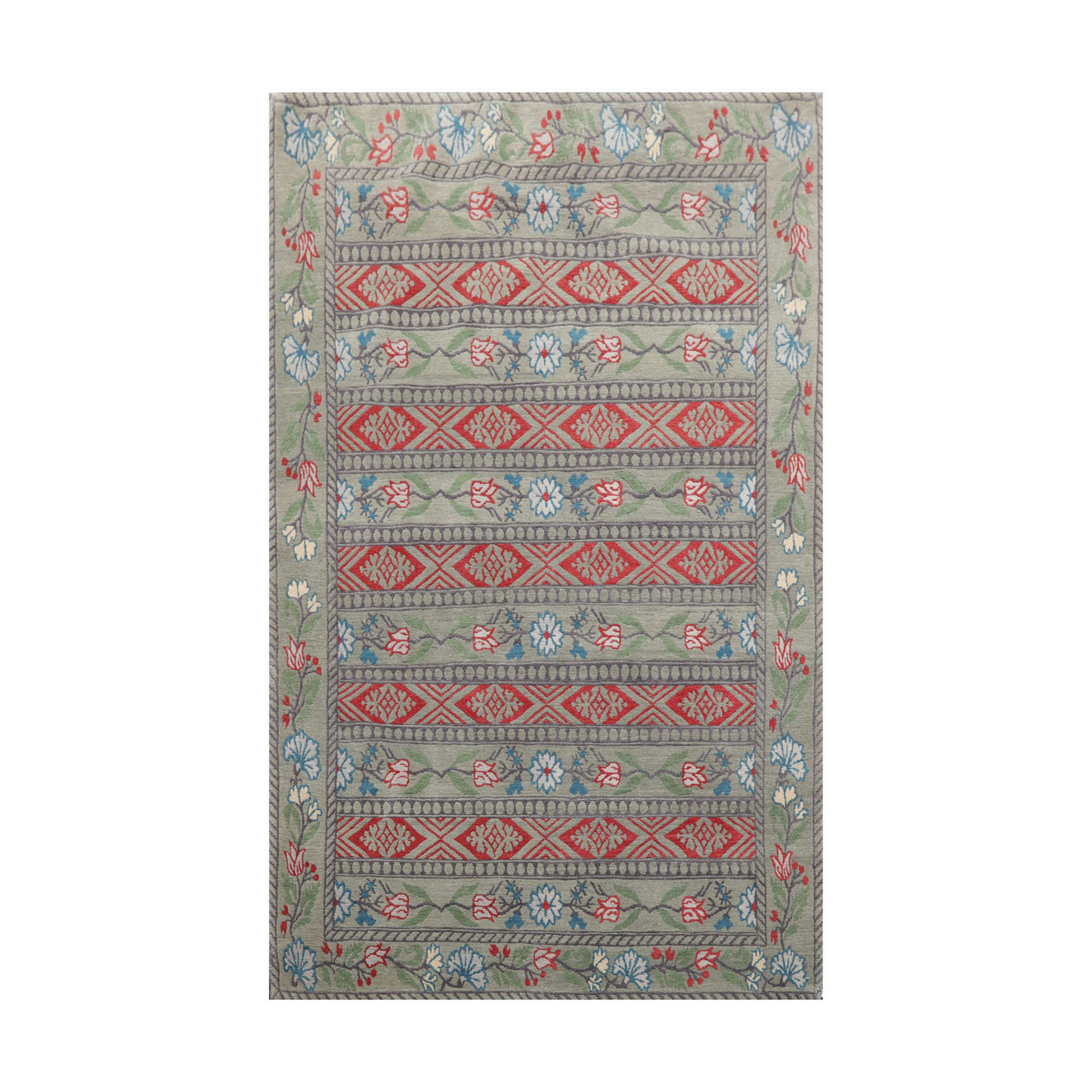 4′ x 6′ Hand Knotted Tibetan 100% Wool Patterned Oriental Area Rug Celadon 4×6