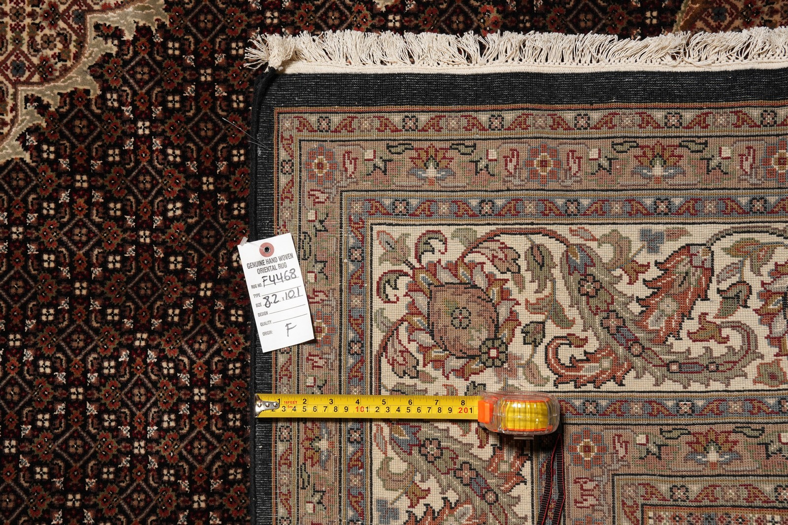 8.2 x 10.1 Black Mahii Tabriiz Handmade Area Rug Wool And Silk #F-4468