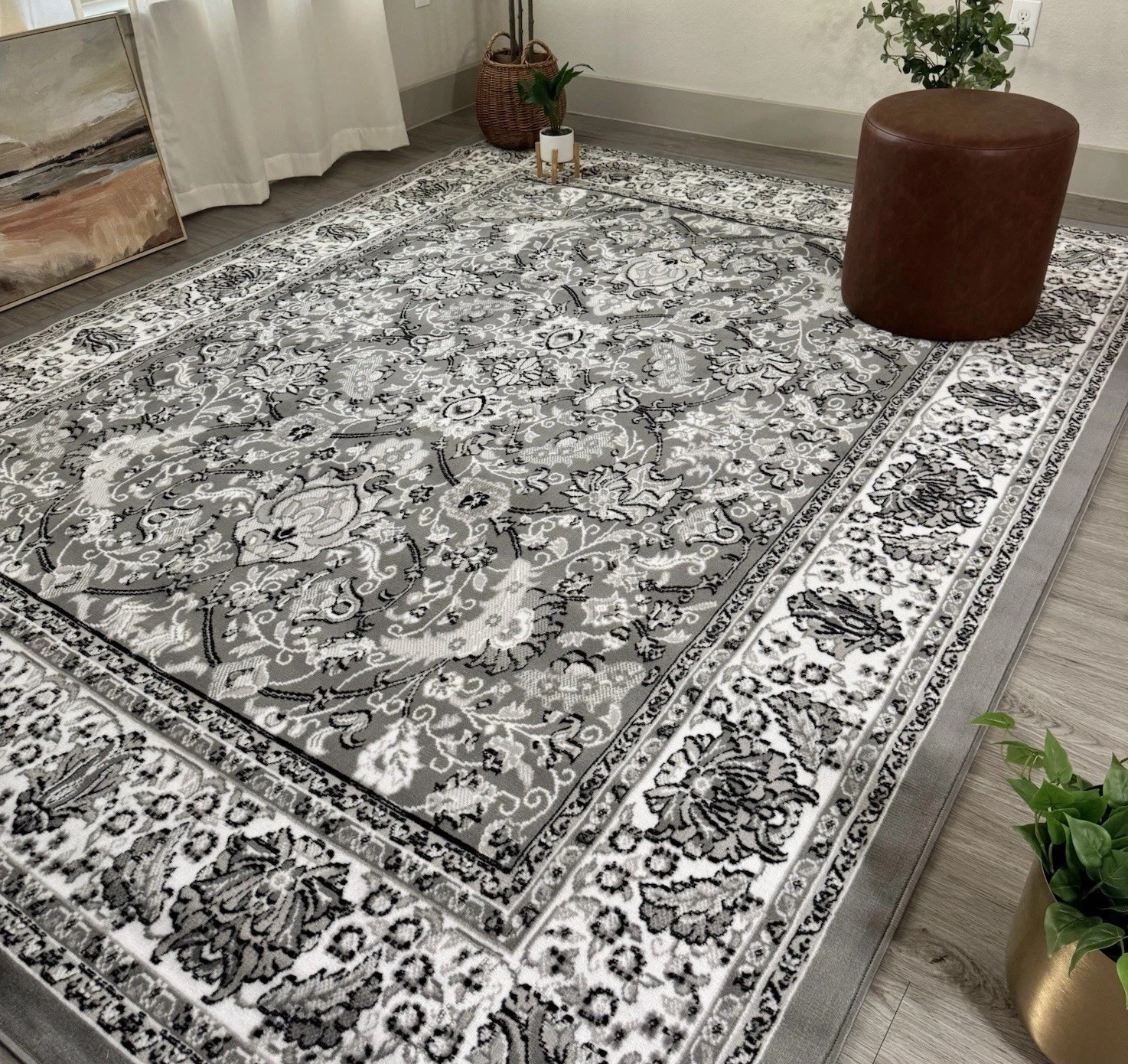 Large Traditional 8×10 Oriental Area Rug Area Rugs Carpet Living Room Gray