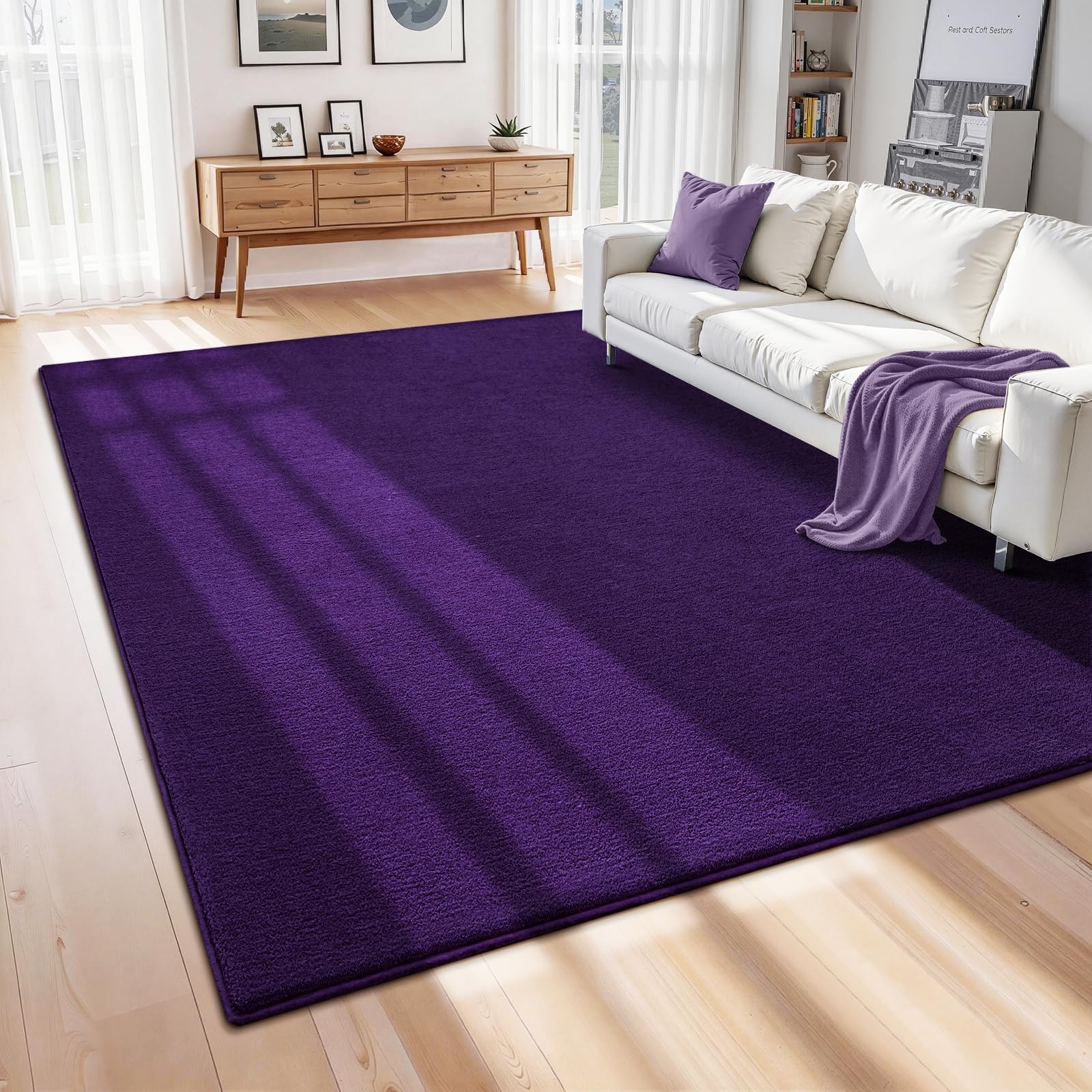 4×6 Rug for Bedroom, Soft Memory Foam Carpet with Upgraded 4ft X 6ft Purple