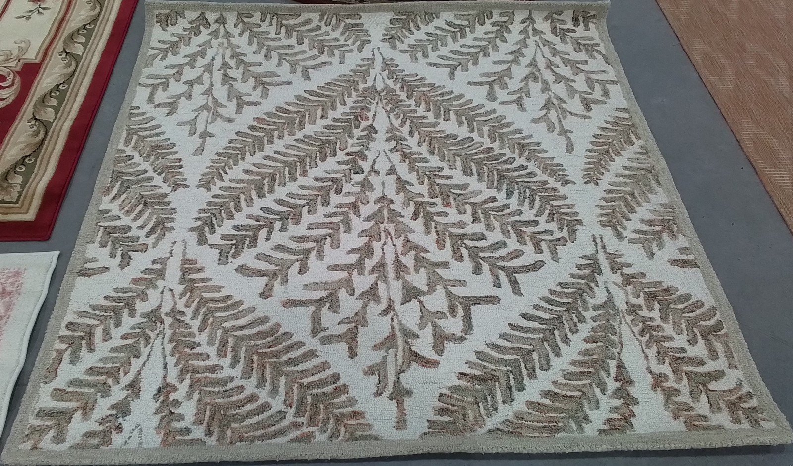 IVORY / BROWN 5′-0″ x 5′-0″ Flaw in Rug, Reduced Price 1172785958 CPR208T-5SQ