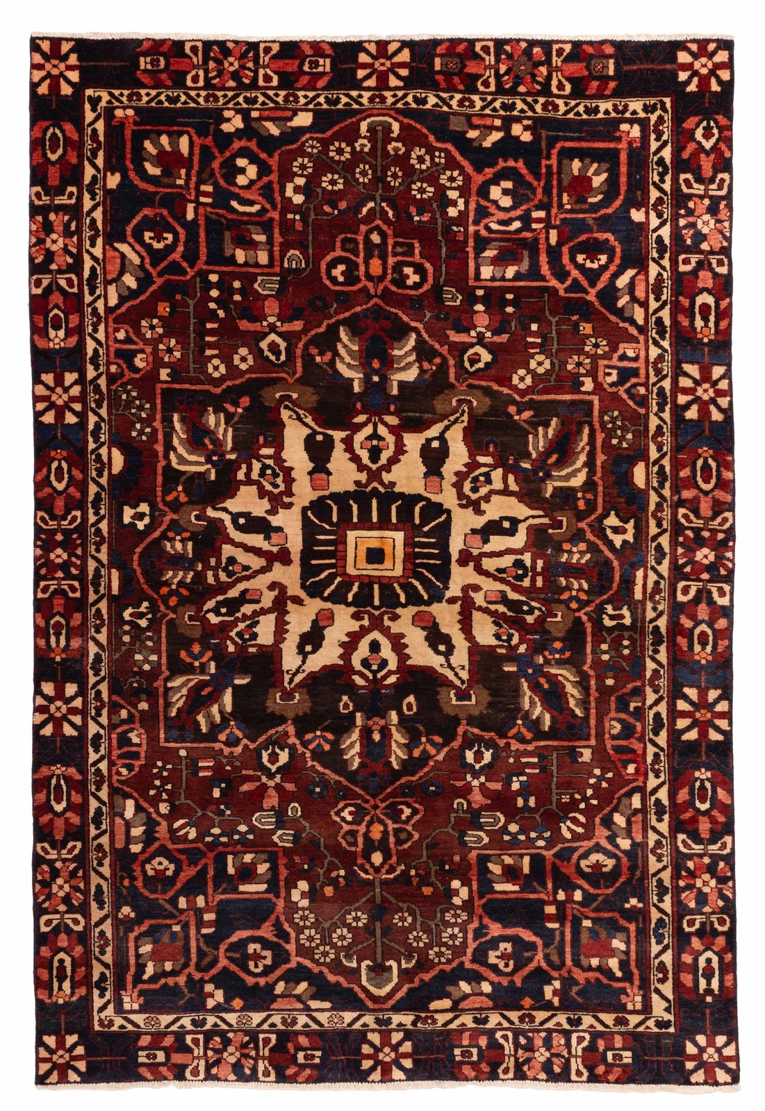 Vintage Traditional Hand-Knotted Area Rug 6’3″ x 9’5″ Oriental Wool Carpet
