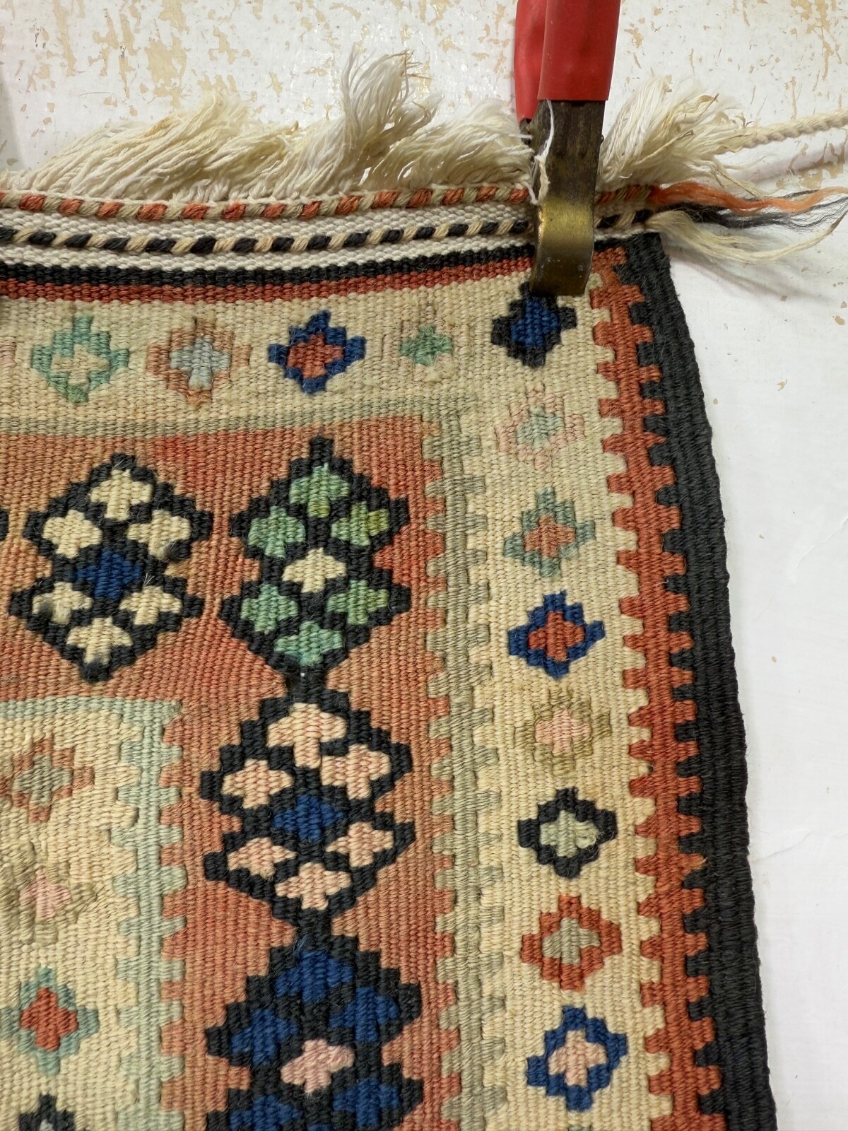 Vintage Beautiful Hand Woven Traditional Turkey Wool Weaving Kilim Rug 204x140Cm