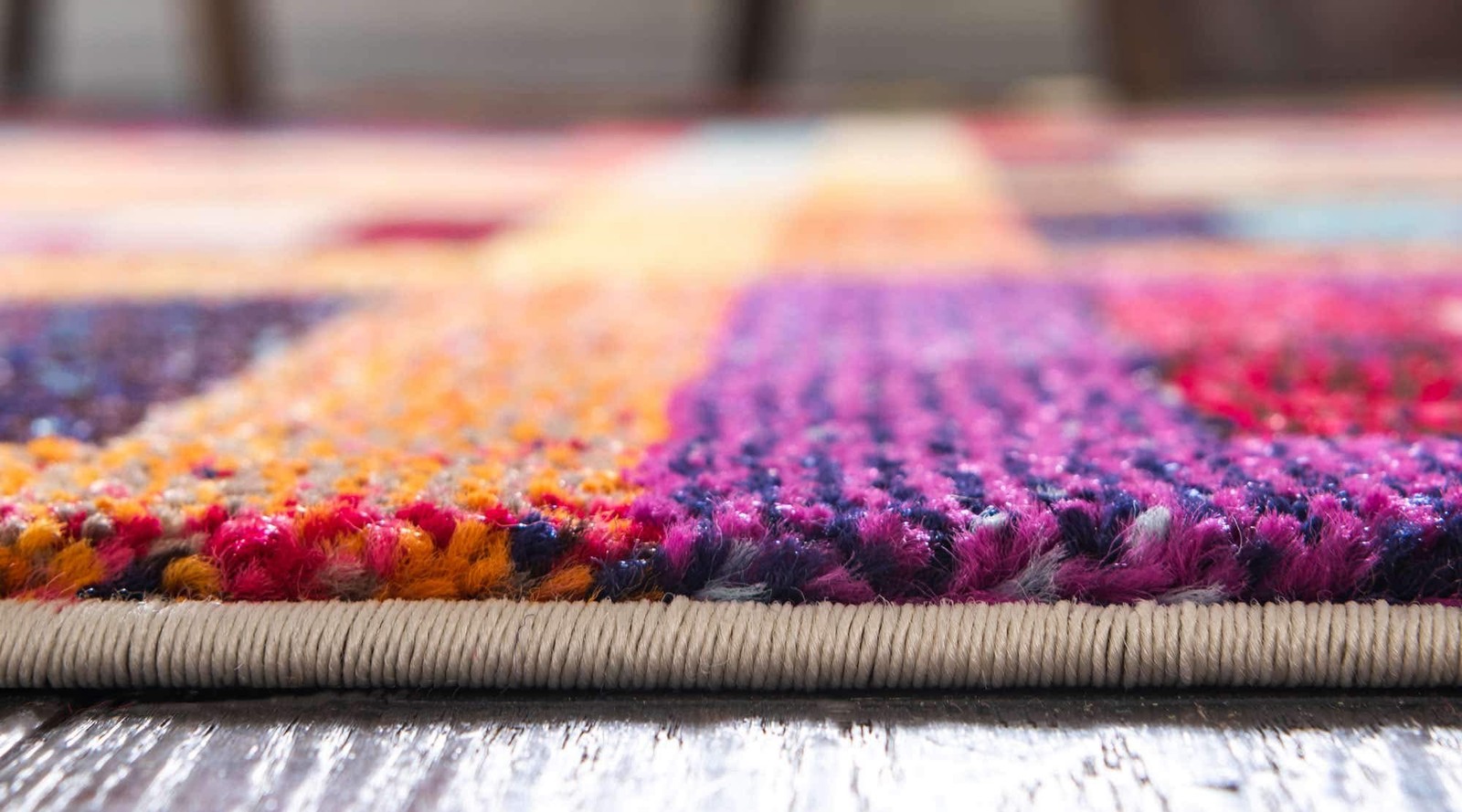Unique Loom Estrella Collection Colorful Geometric Squares Modern Abstract Area