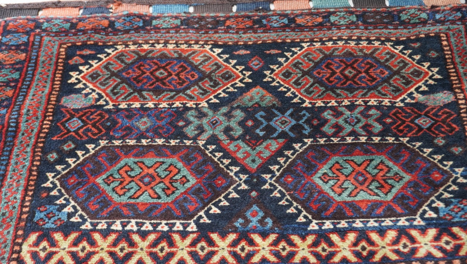 3′ x 3’6″ Rare Antique Kurdish Bag Face Hand Knotted 100% Wool Tribal Rug