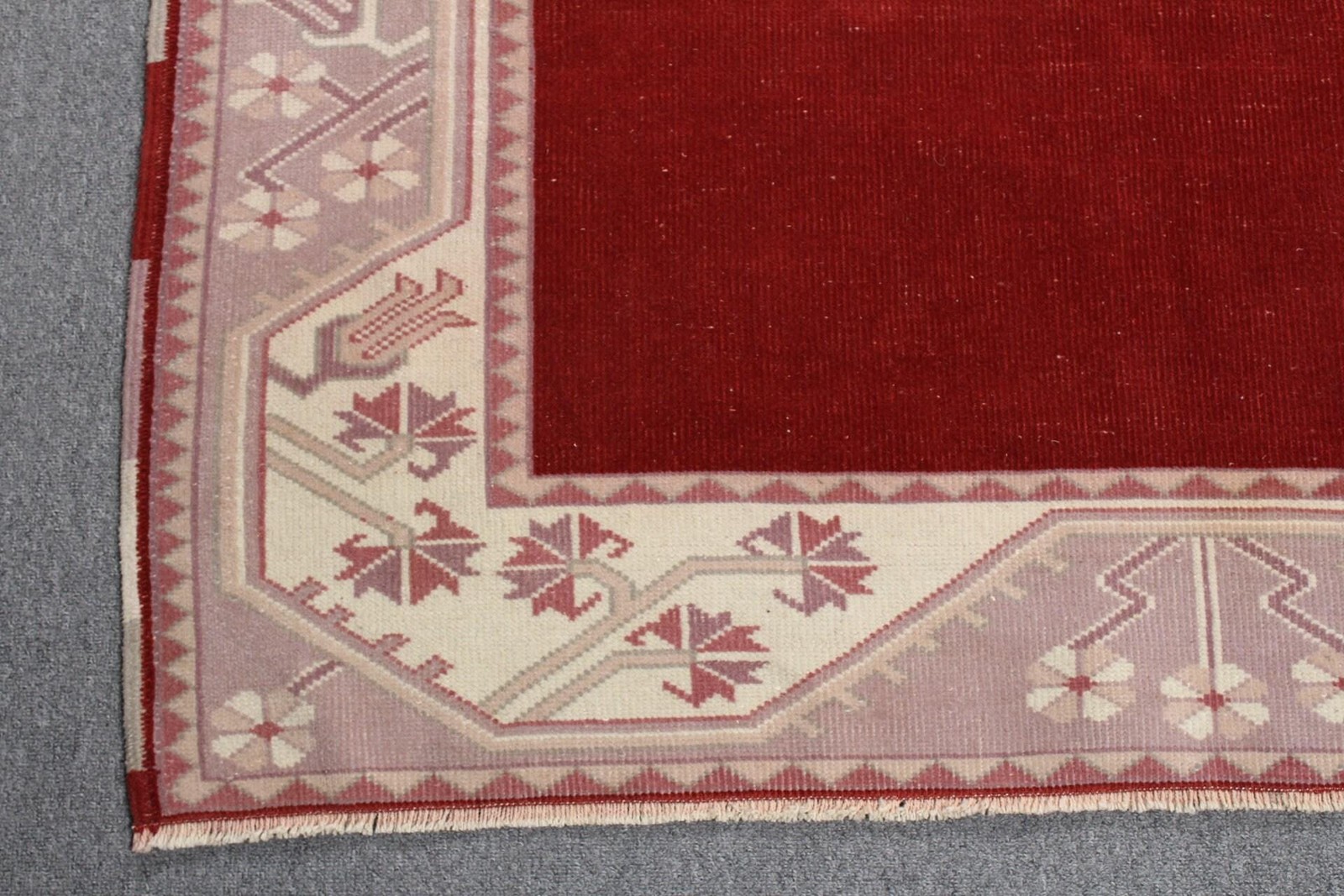 4,2×6,2 ft Vintage Turkish Rug, Area Rug, Red Purple Camouflage Wool Rug