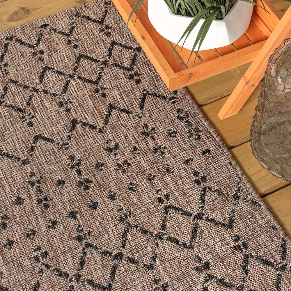 Ourika Moroccan Geometric Textured Weave Indoor/Outdoor Area Rug